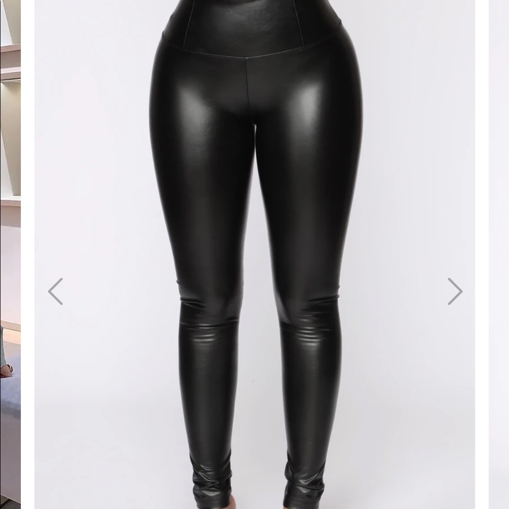 Faux leather tights